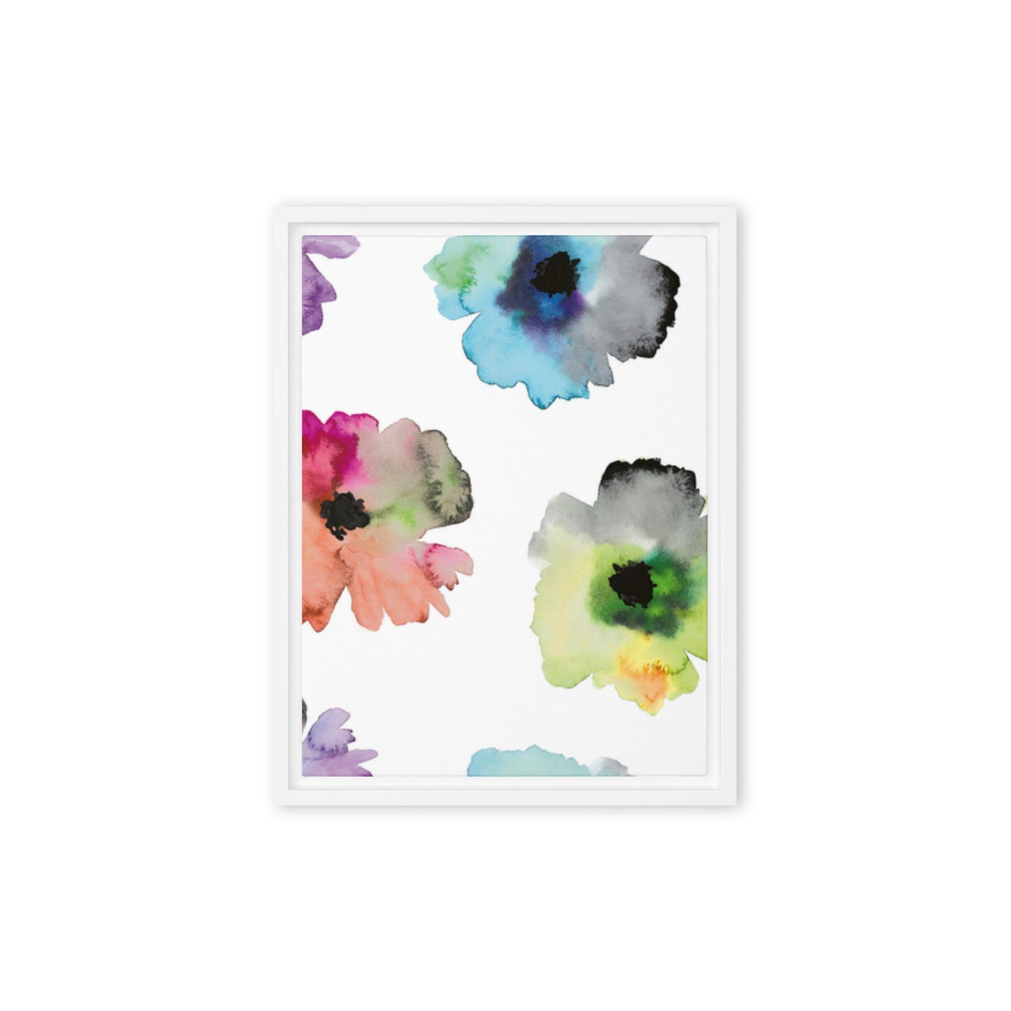 FLOWERS. Framed canvas