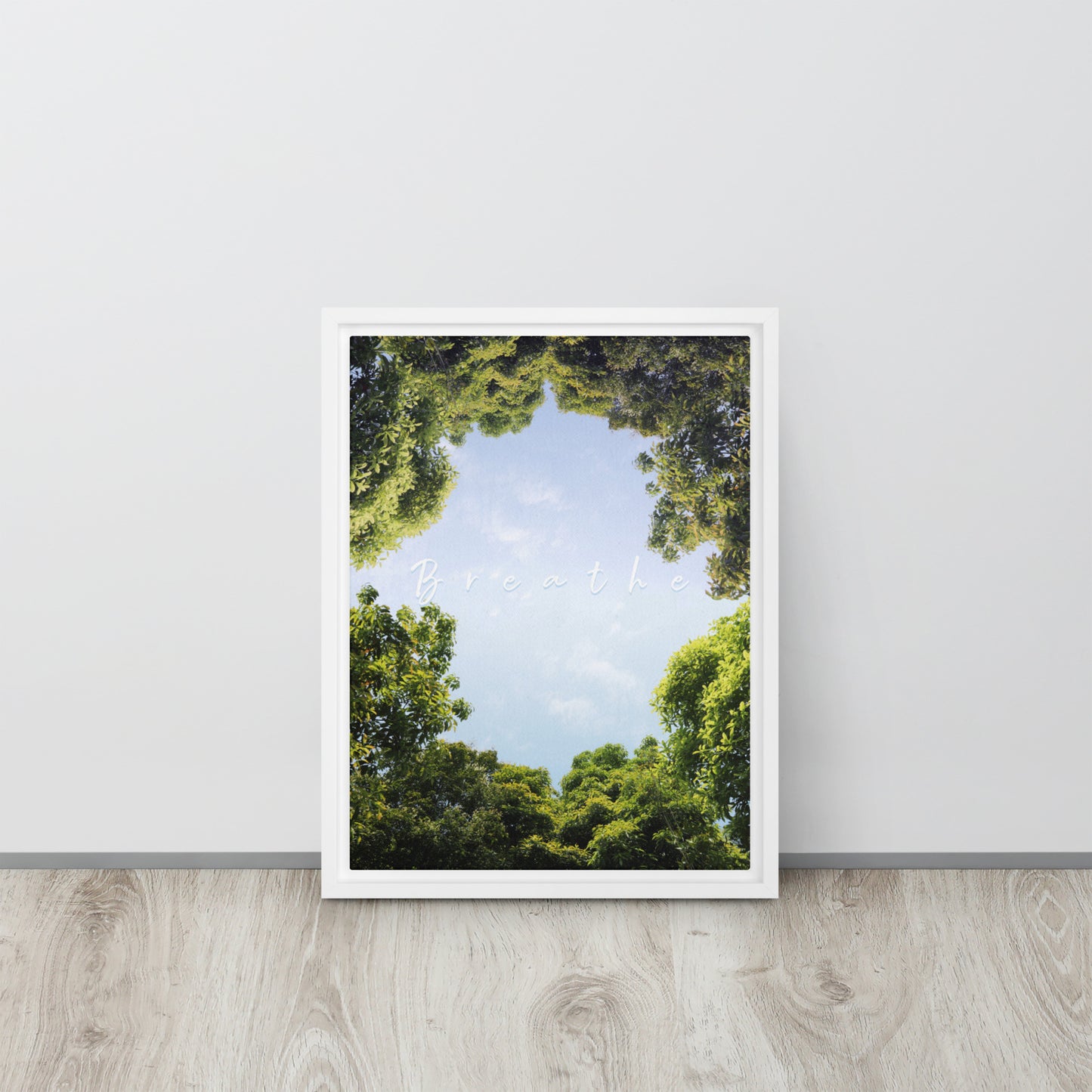 BREATHE. Framed canvas