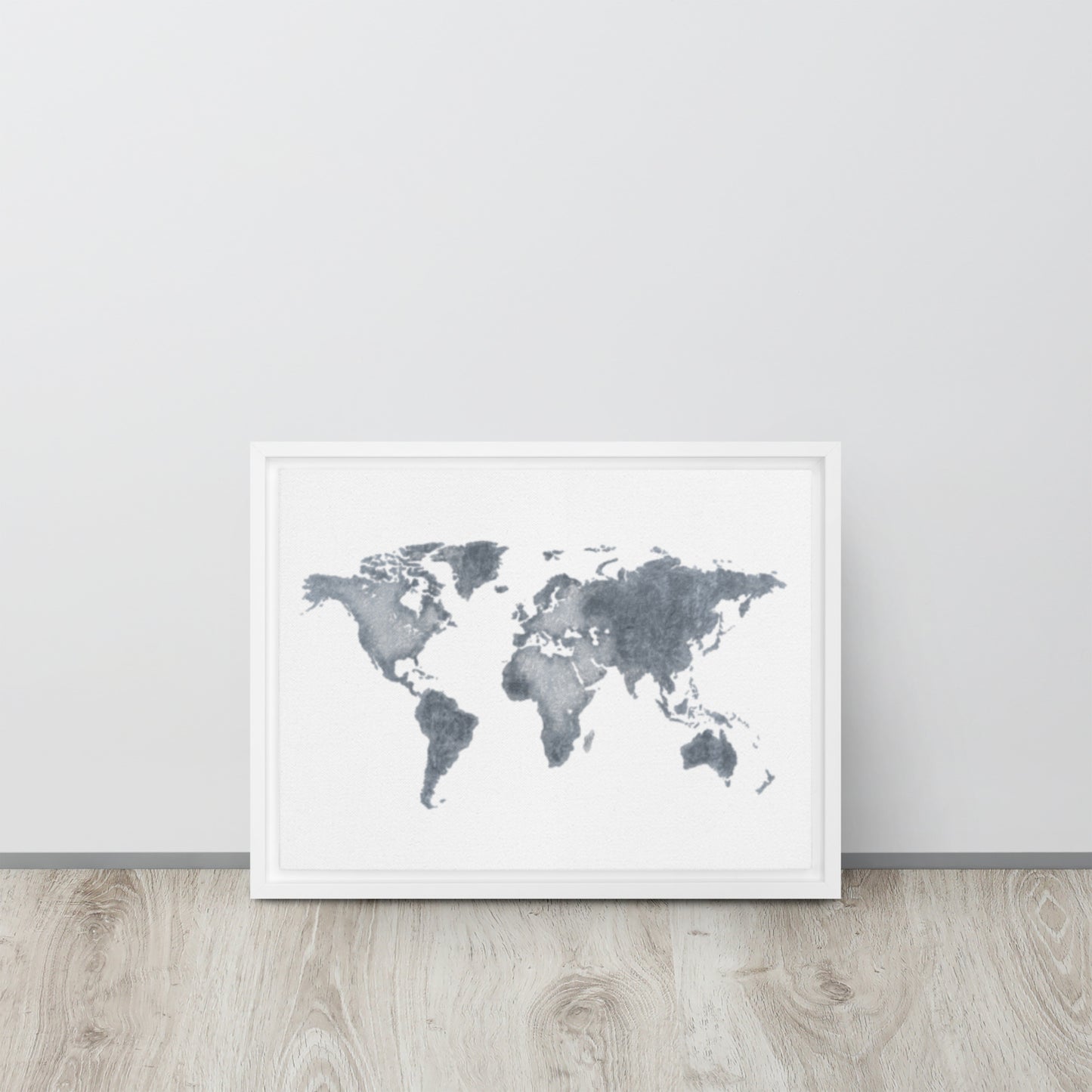 World Map (light) Framed canvas