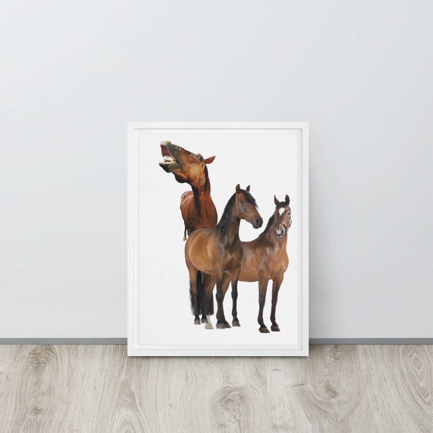 Horse Play. Framed canvas