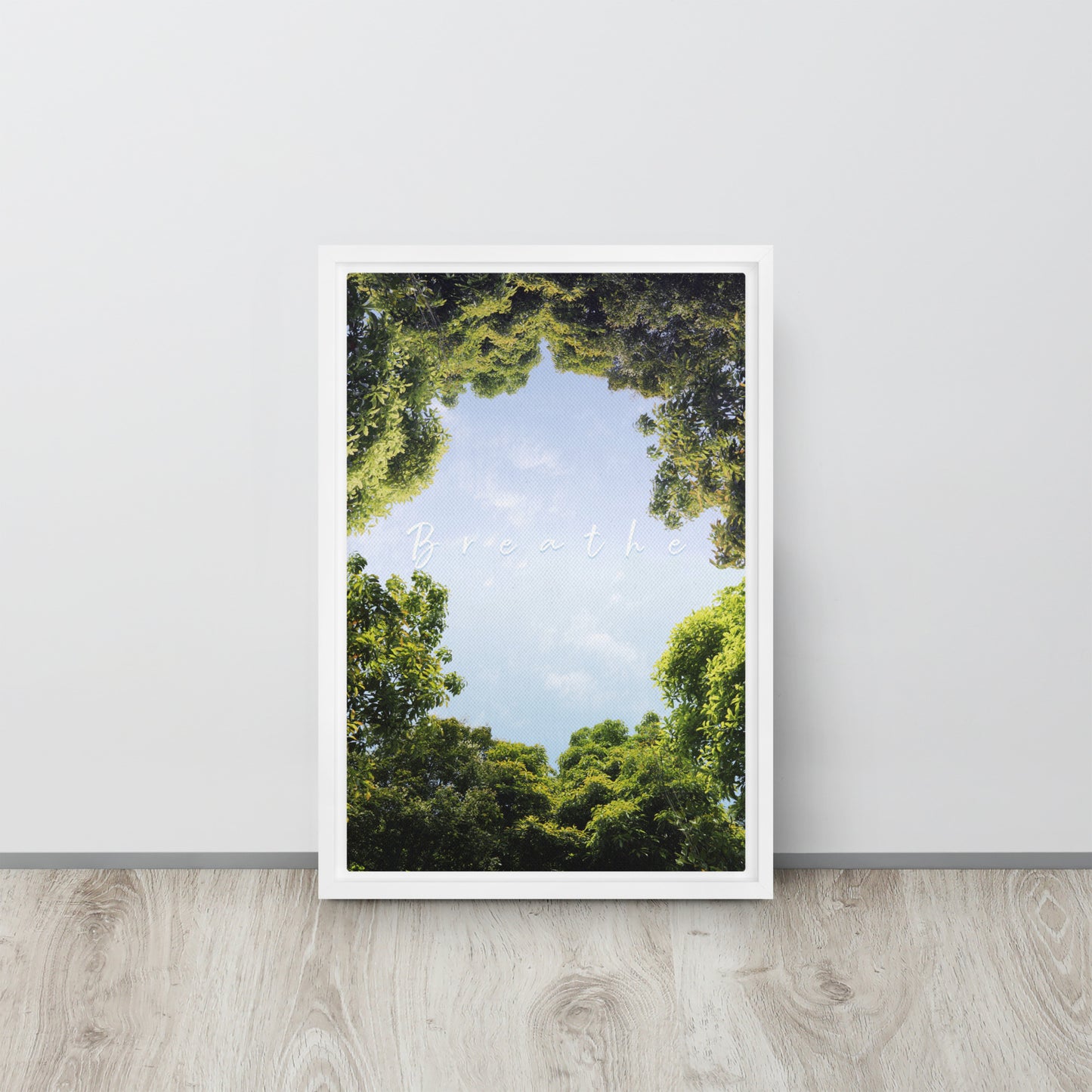 BREATHE. Framed canvas