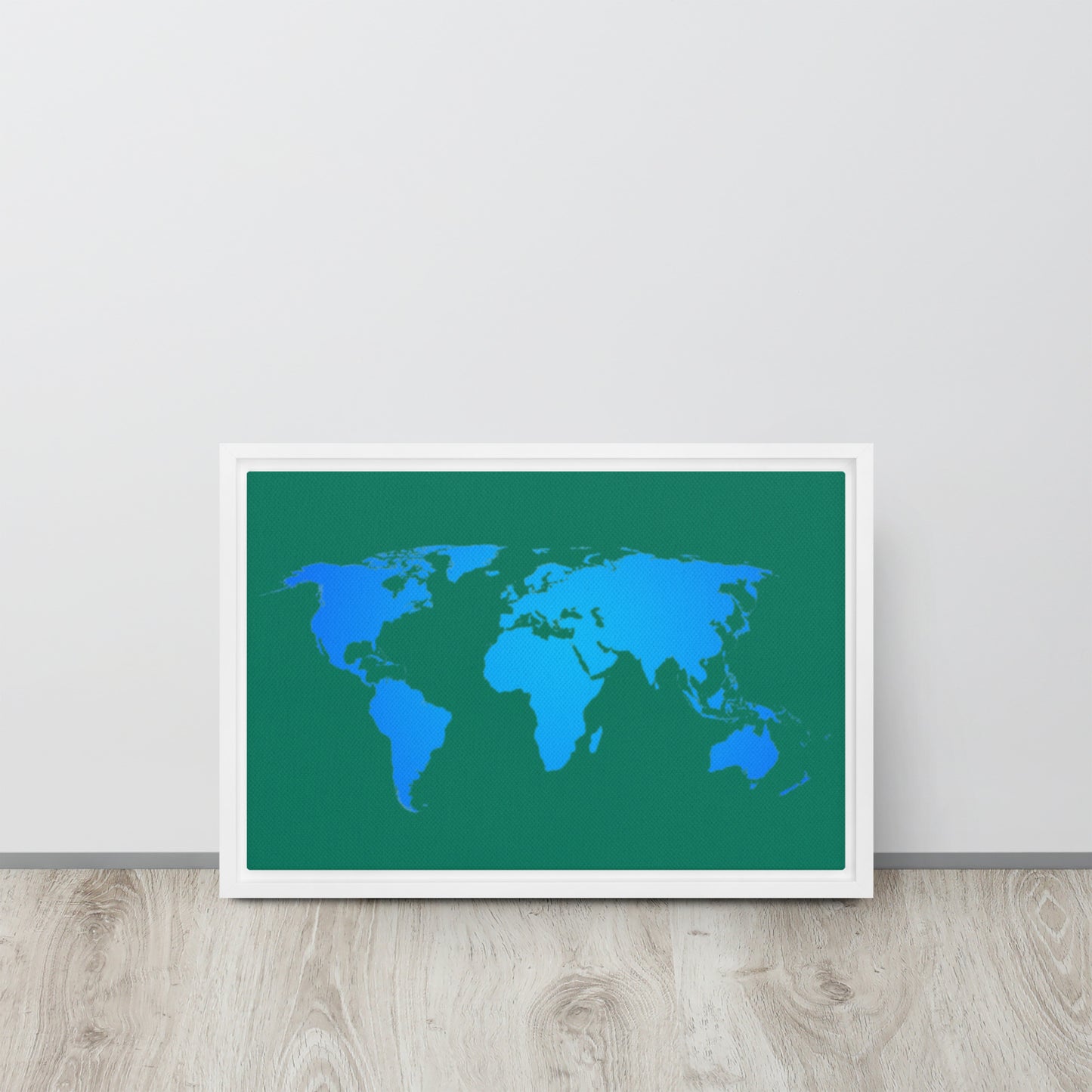 World Map, Framed canvas