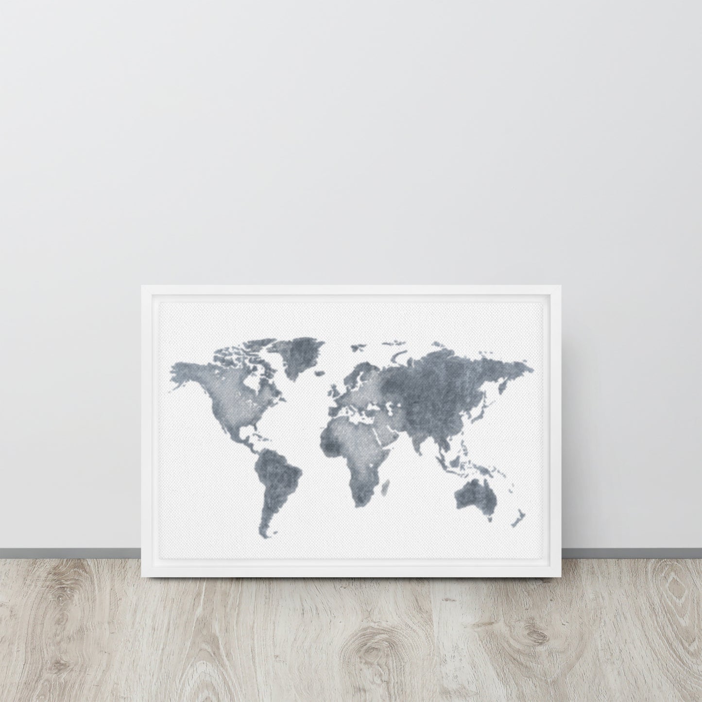 World Map (light) Framed canvas