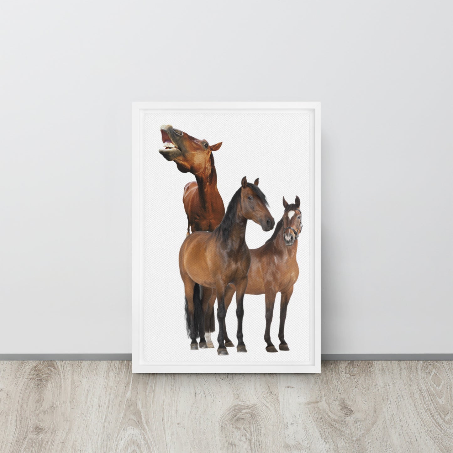 Horse Play. Framed canvas