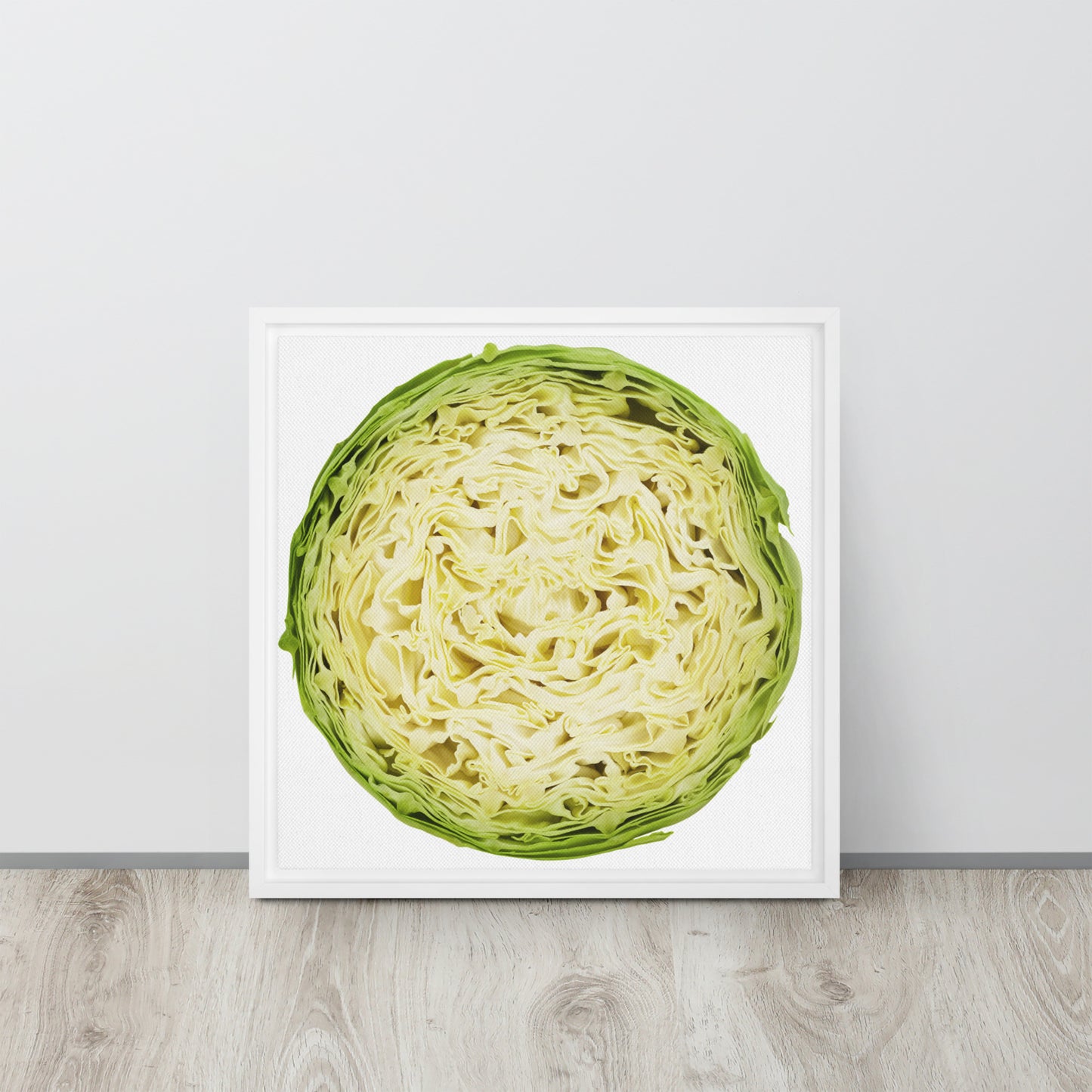 CABBAGE. Framed canvas