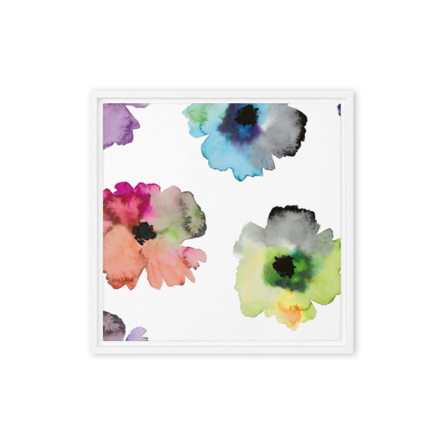 FLOWERS. Framed canvas