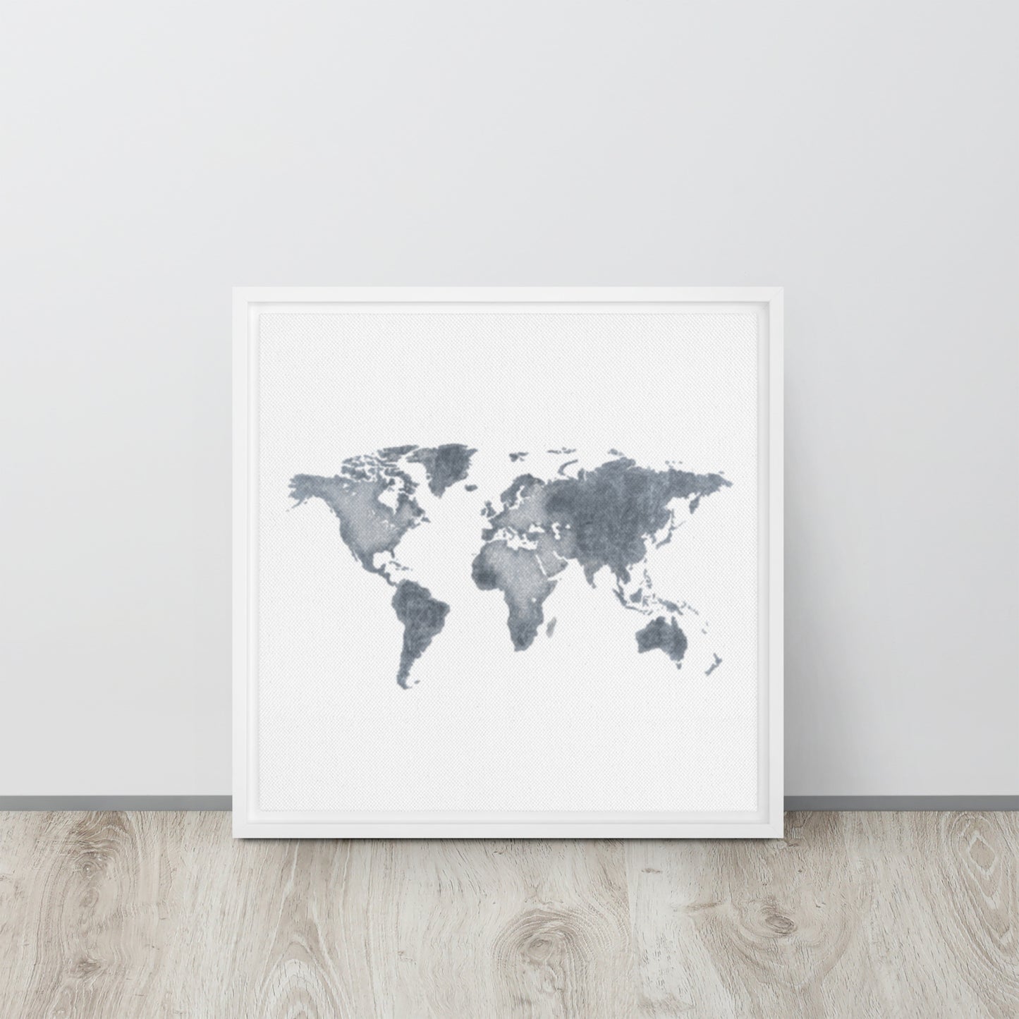 World Map (light) Framed canvas