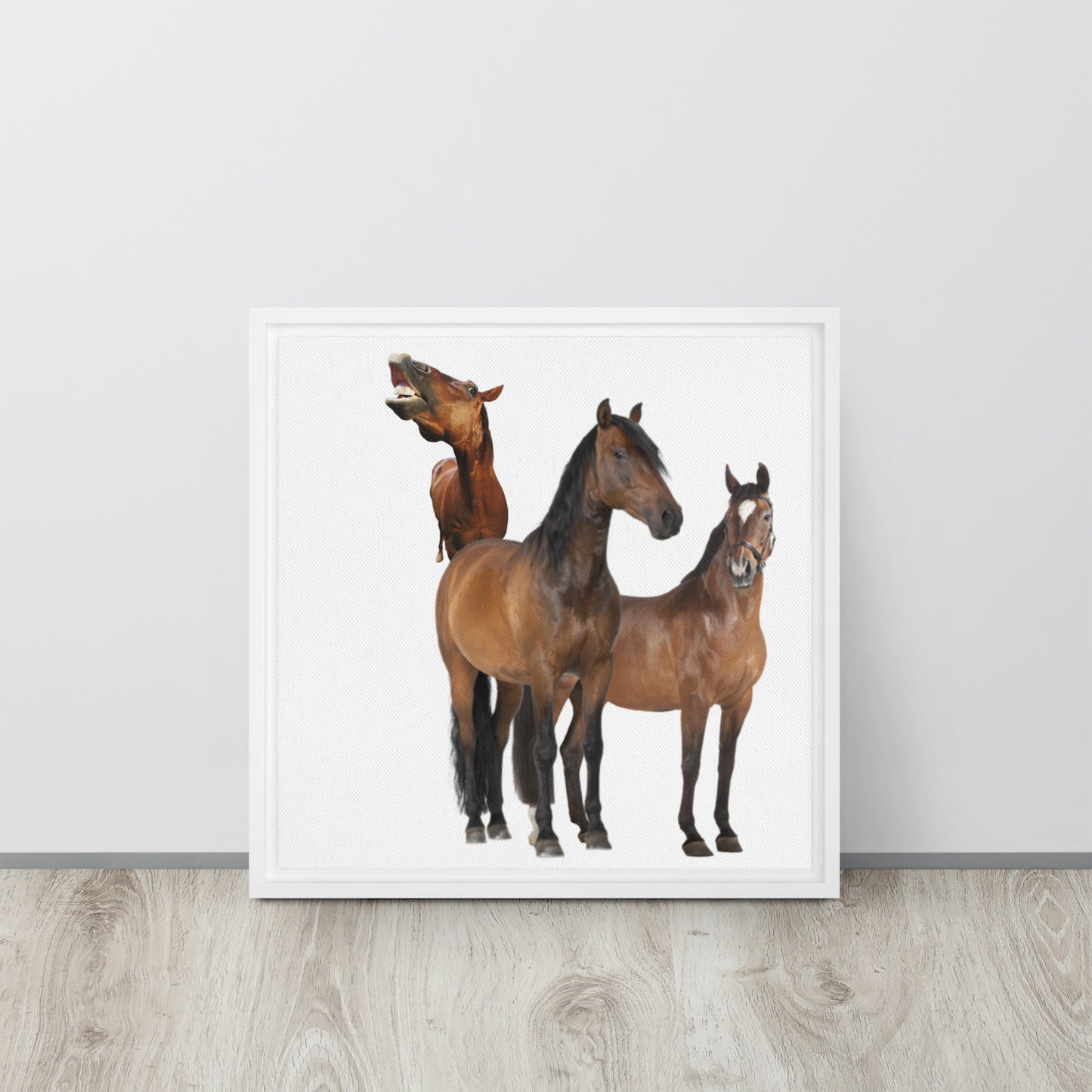 Horse Play. Framed canvas