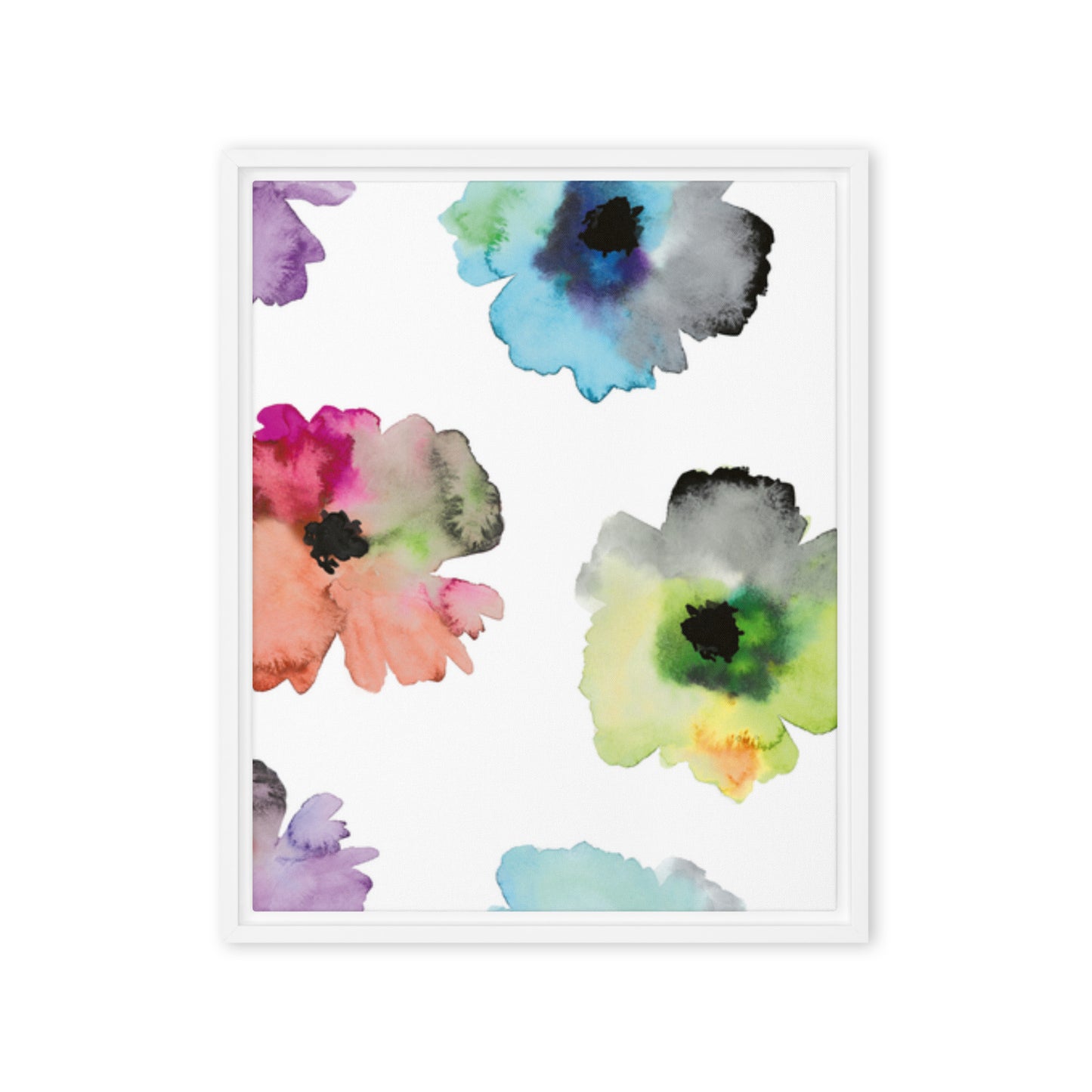 FLOWERS. Framed canvas