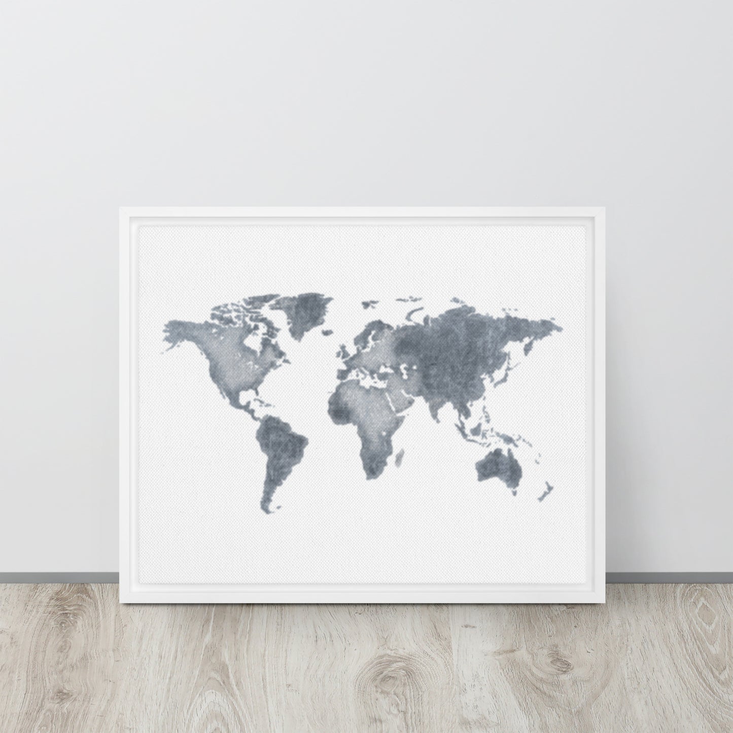 World Map (light) Framed canvas