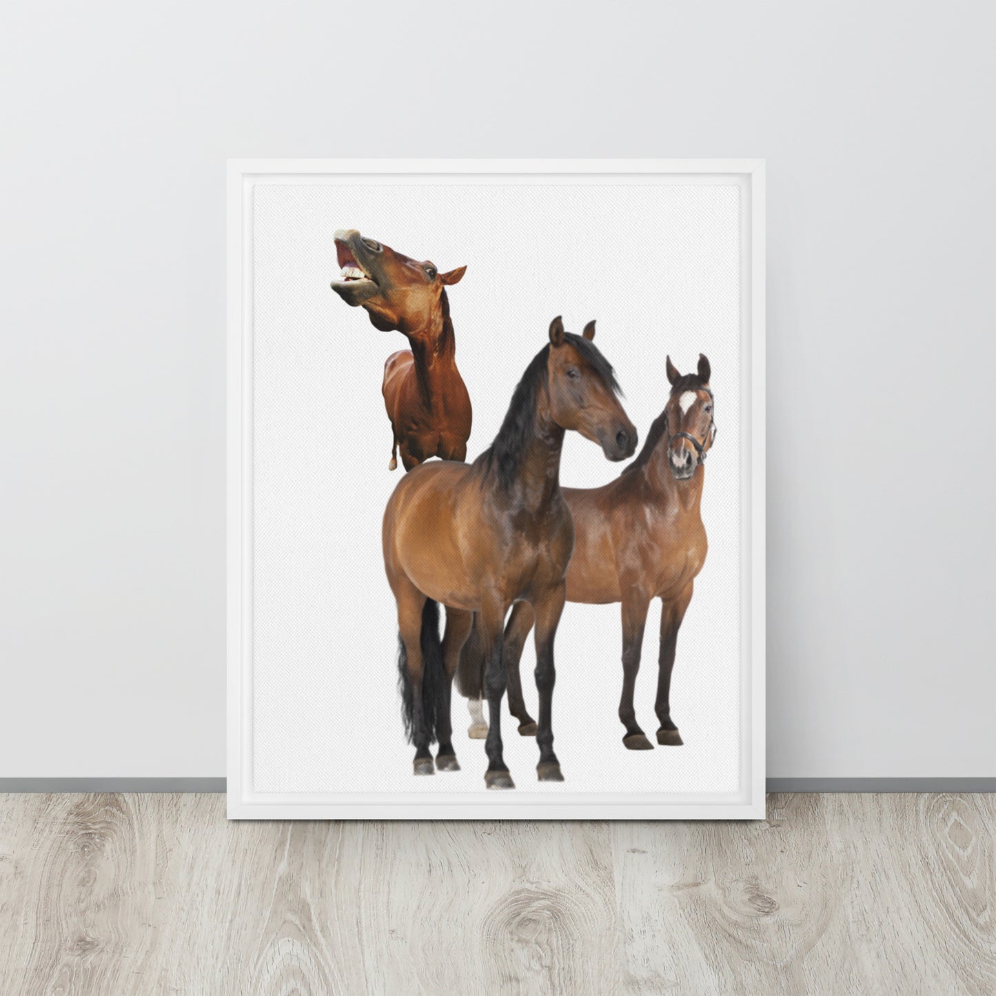 Horse Play. Framed canvas