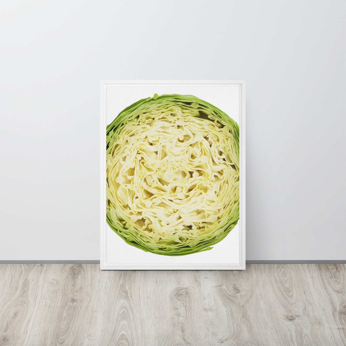 CABBAGE. Framed canvas