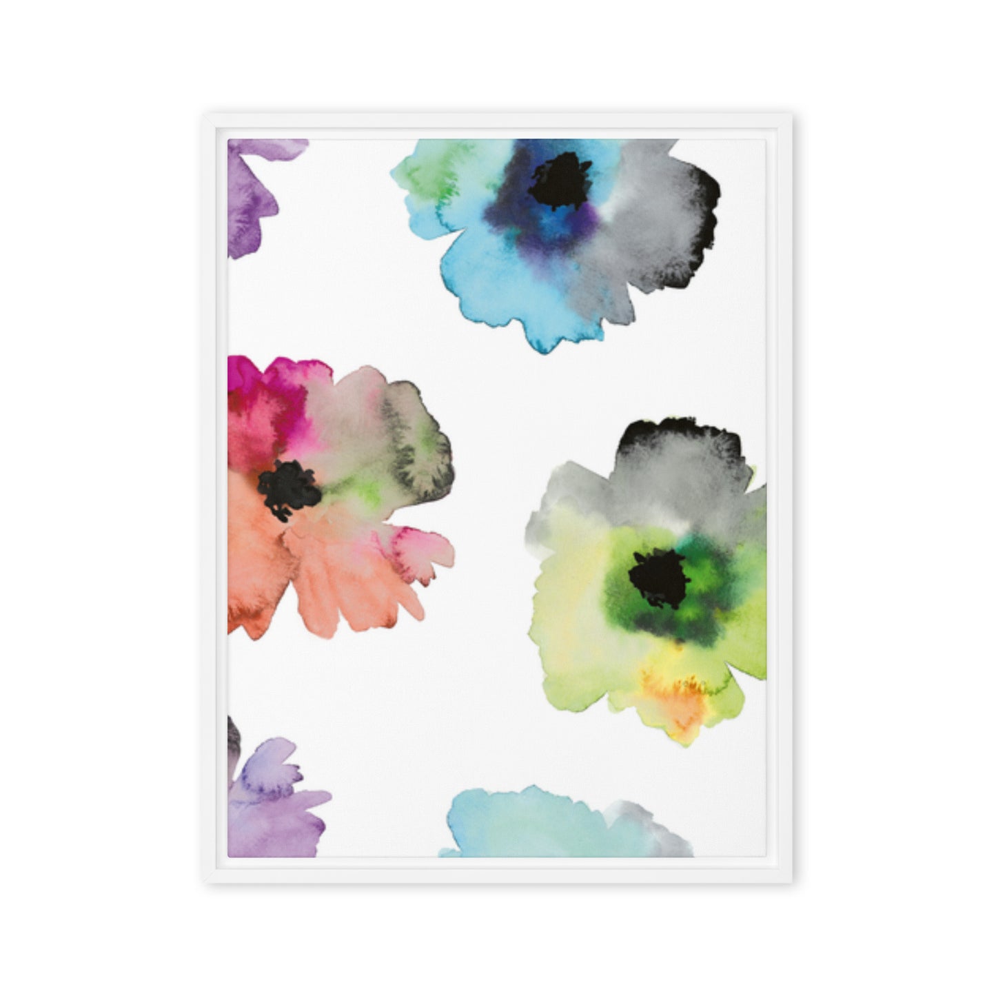 FLOWERS. Framed canvas