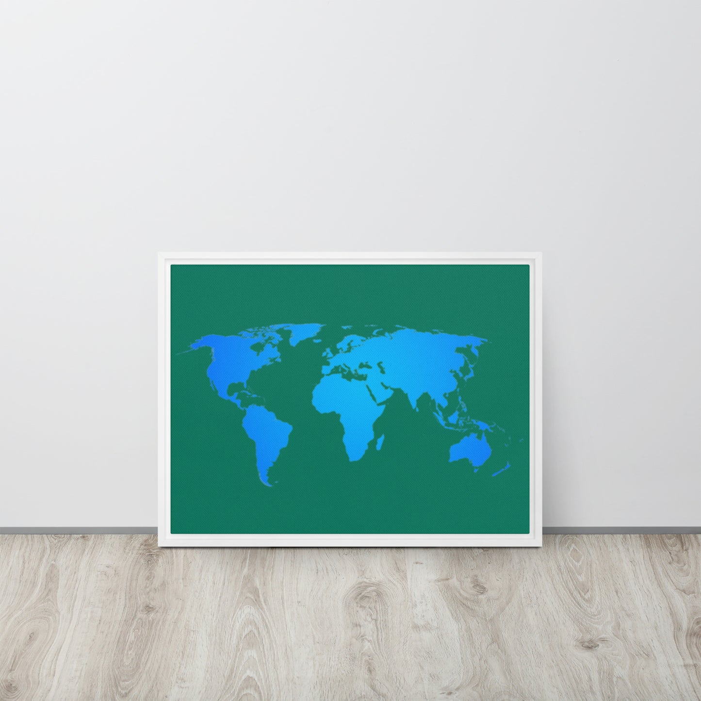 World Map, Framed canvas