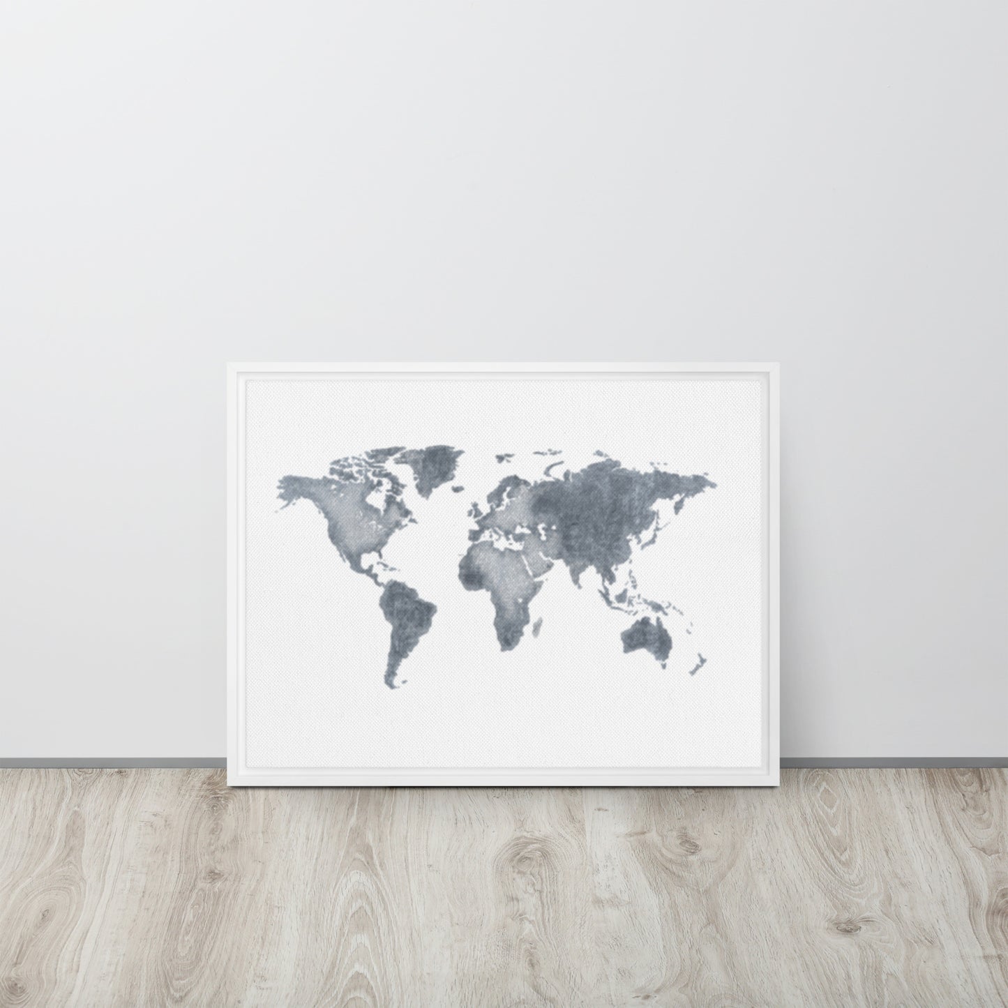 World Map (light) Framed canvas