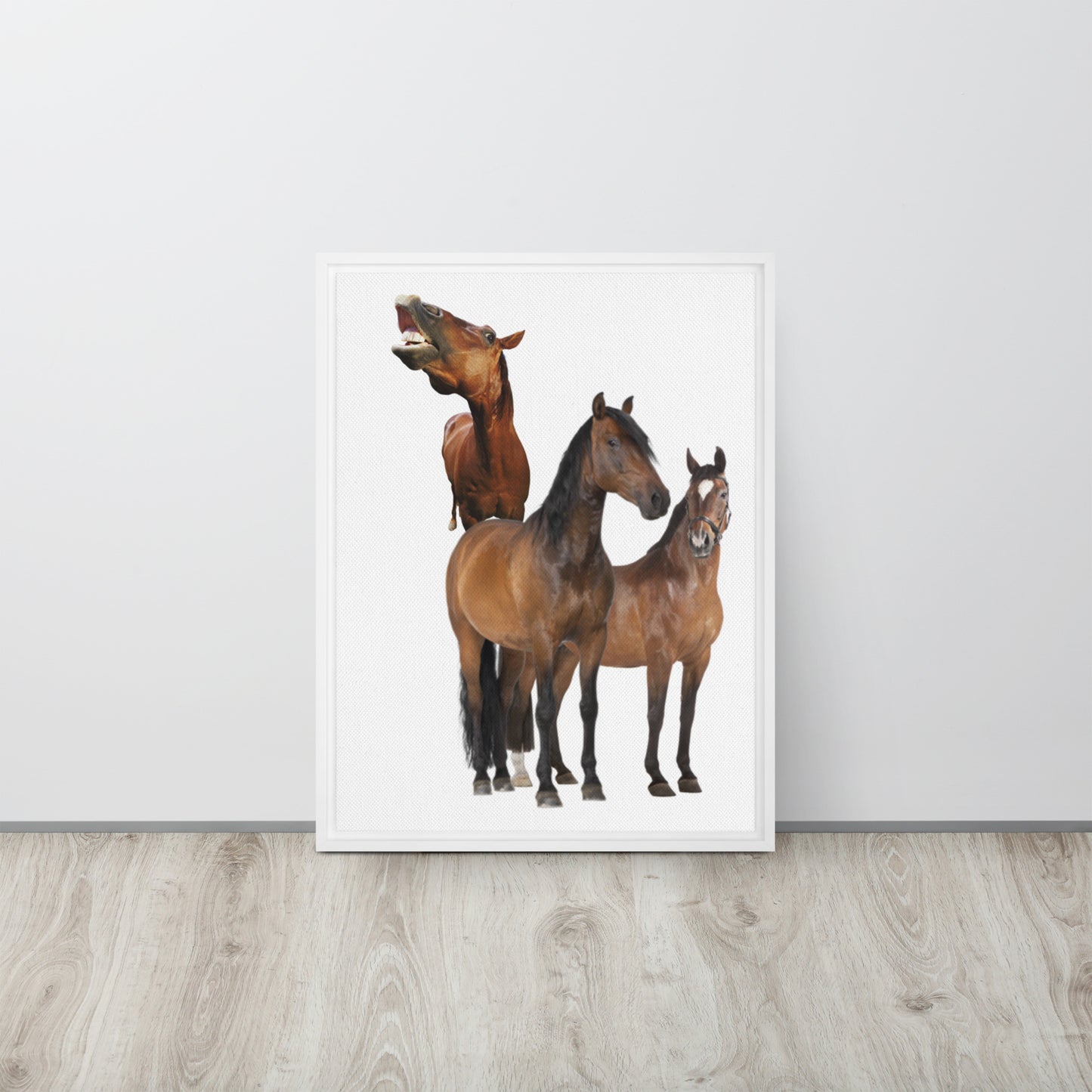 Horse Play. Framed canvas