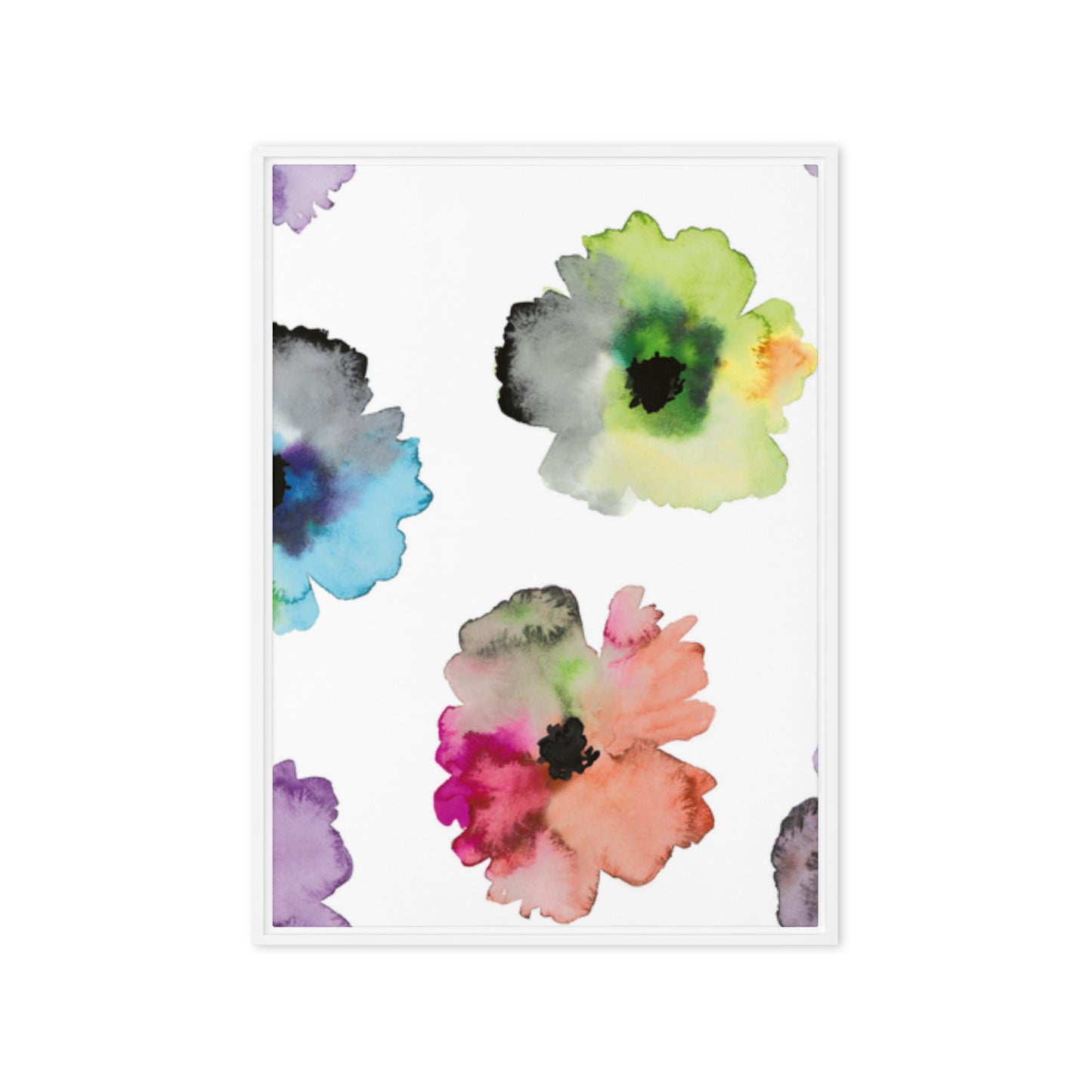 FLOWERS. Framed canvas