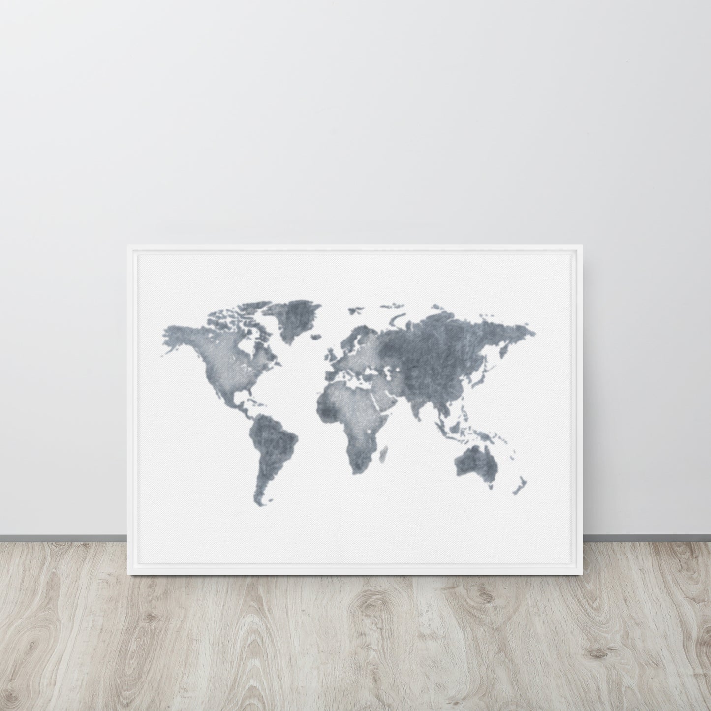 World Map (light) Framed canvas