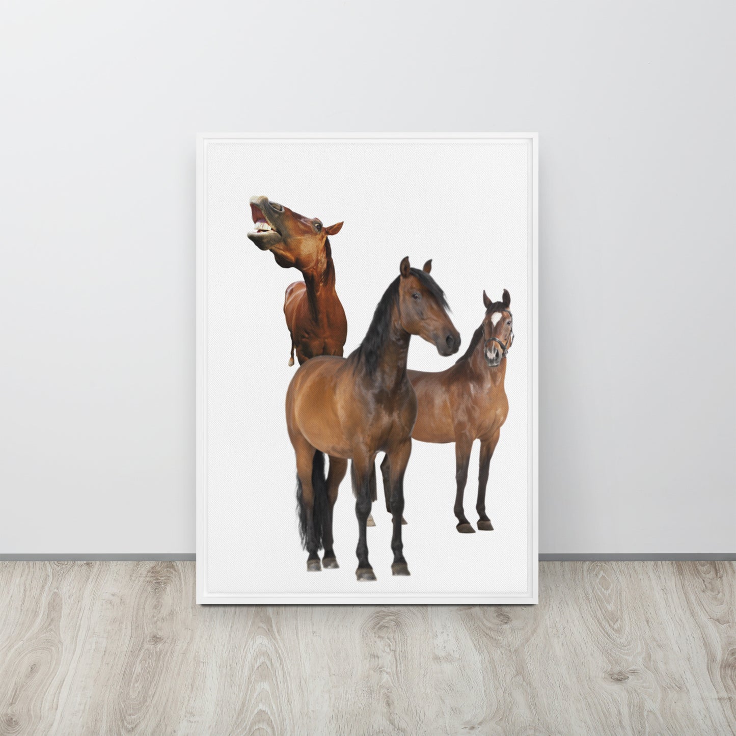 Horse Play. Framed canvas