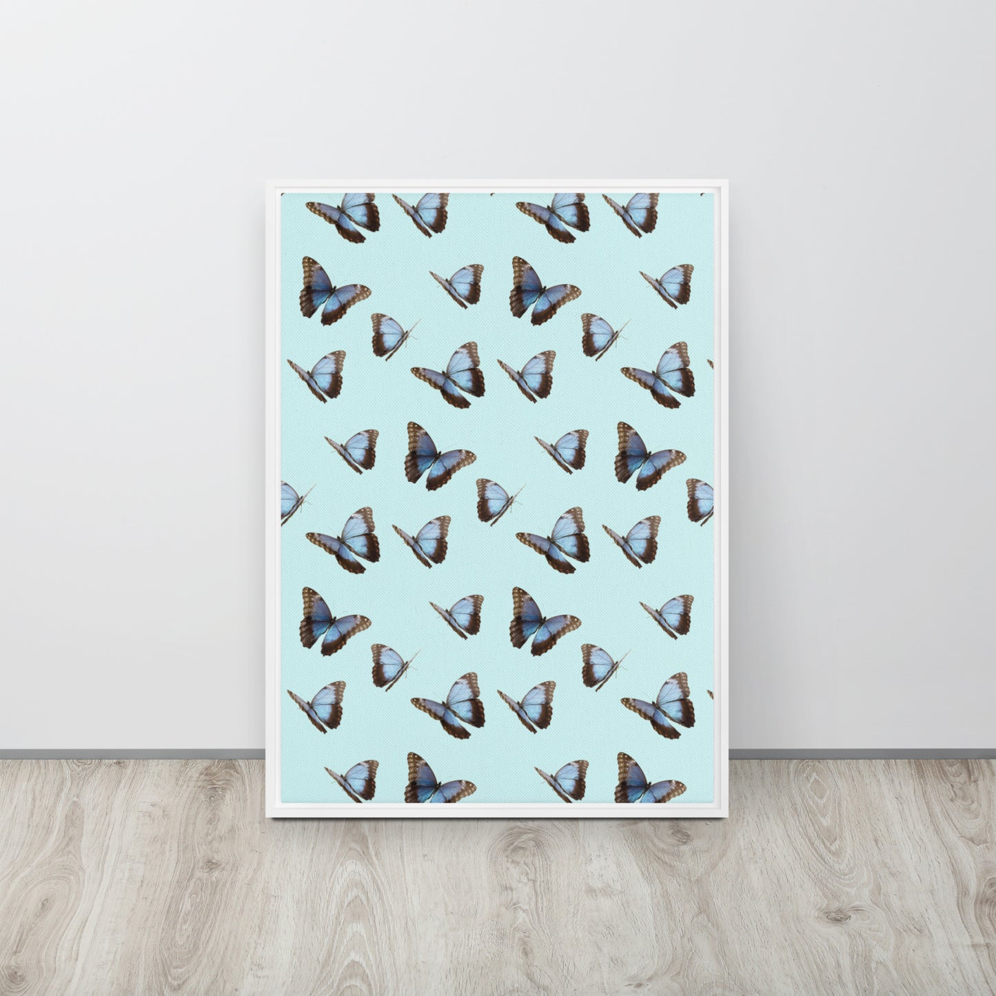 Blue Butterflies. Framed canvas