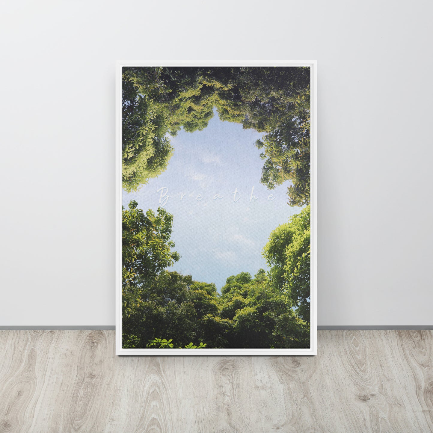 BREATHE. Framed canvas