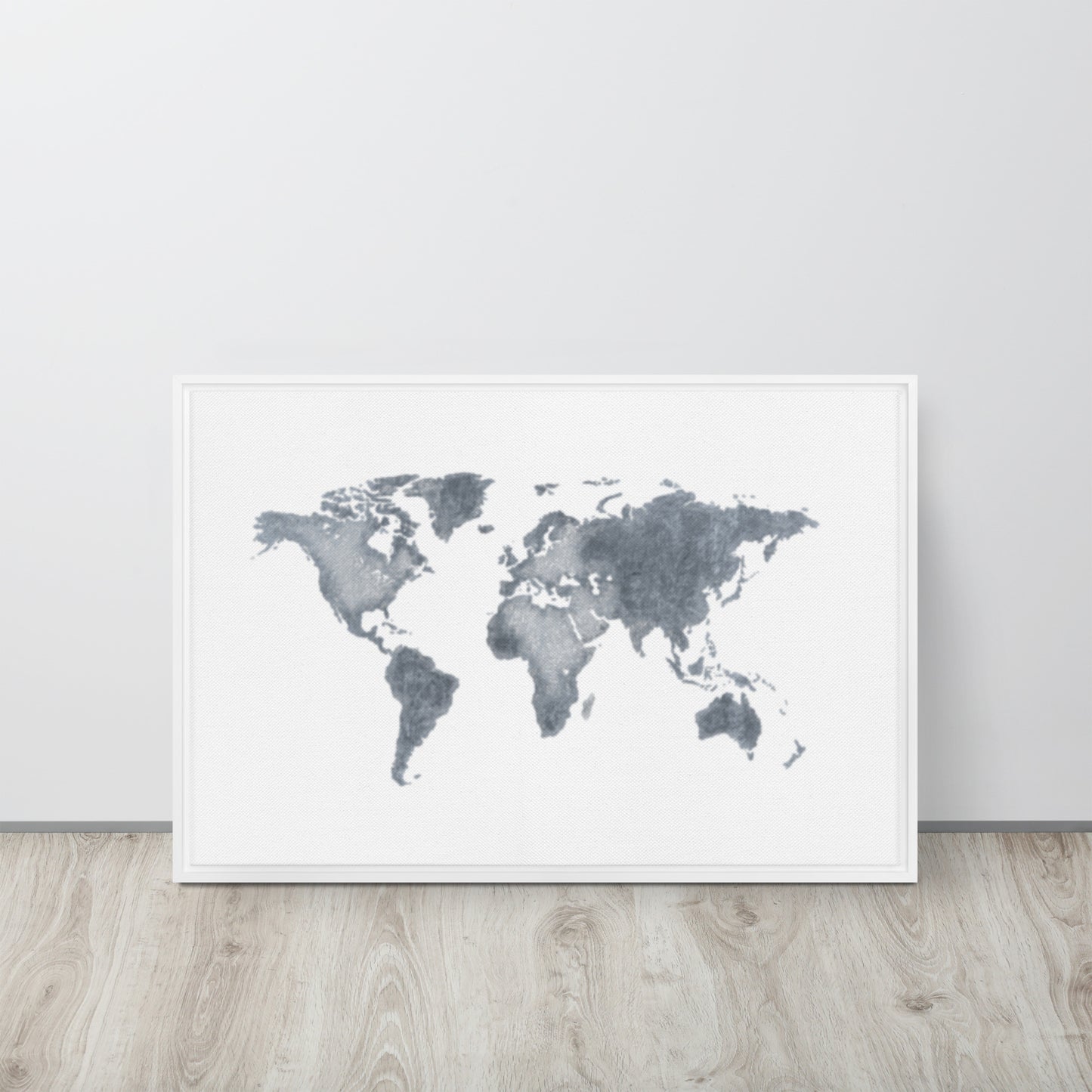 World Map (light) Framed canvas