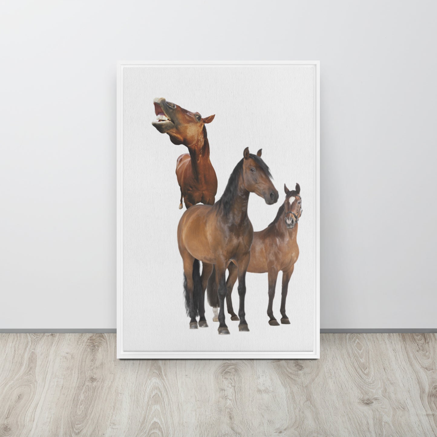 Horse Play. Framed canvas