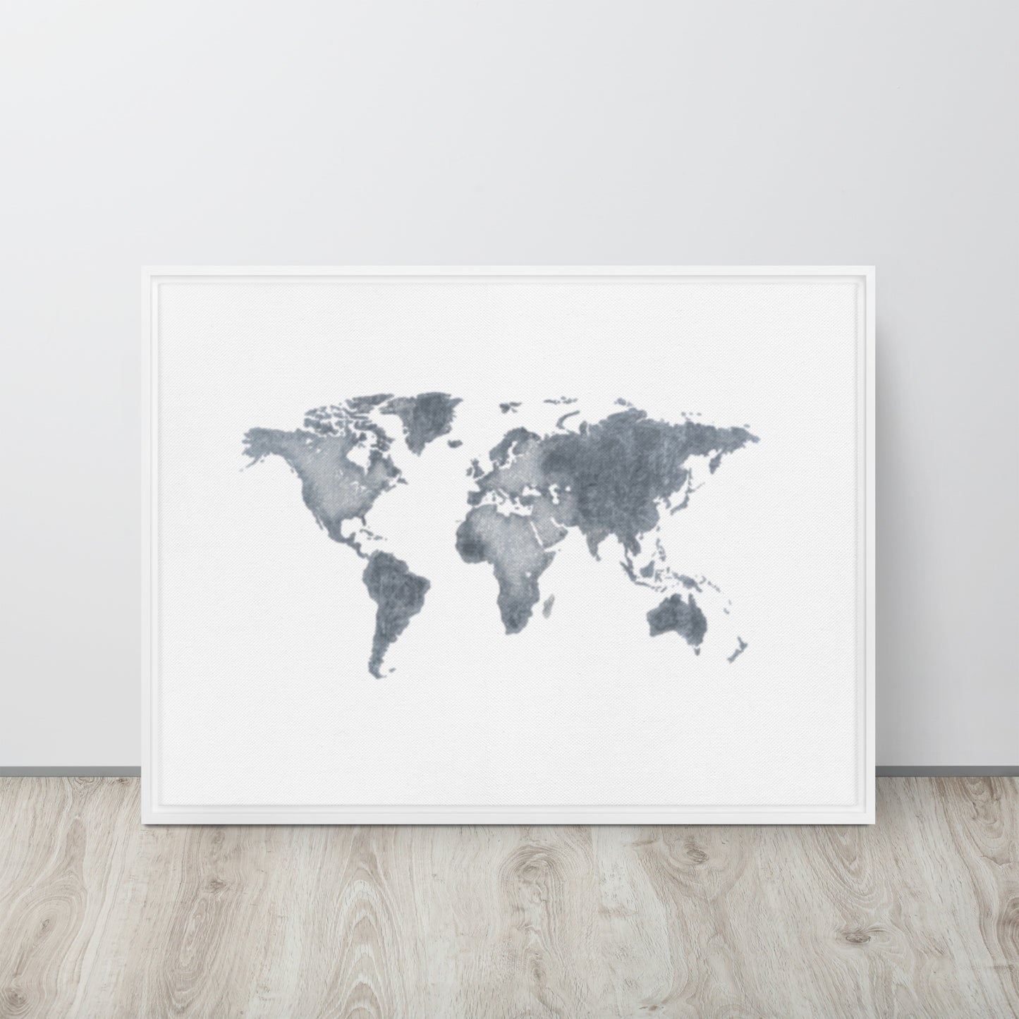 World Map (light) Framed canvas