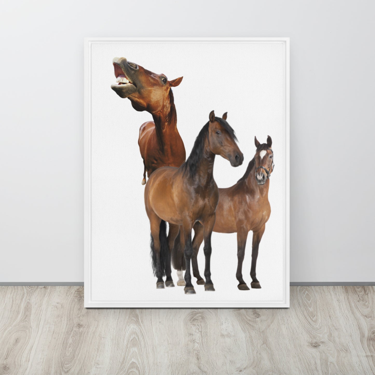 Horse Play. Framed canvas