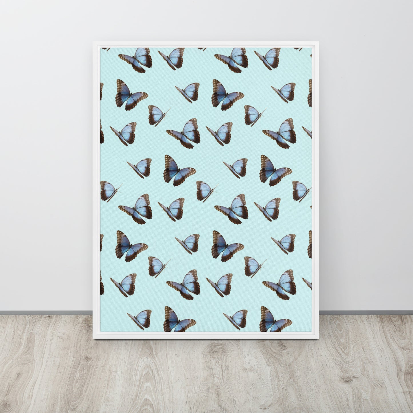 Blue Butterflies. Framed canvas