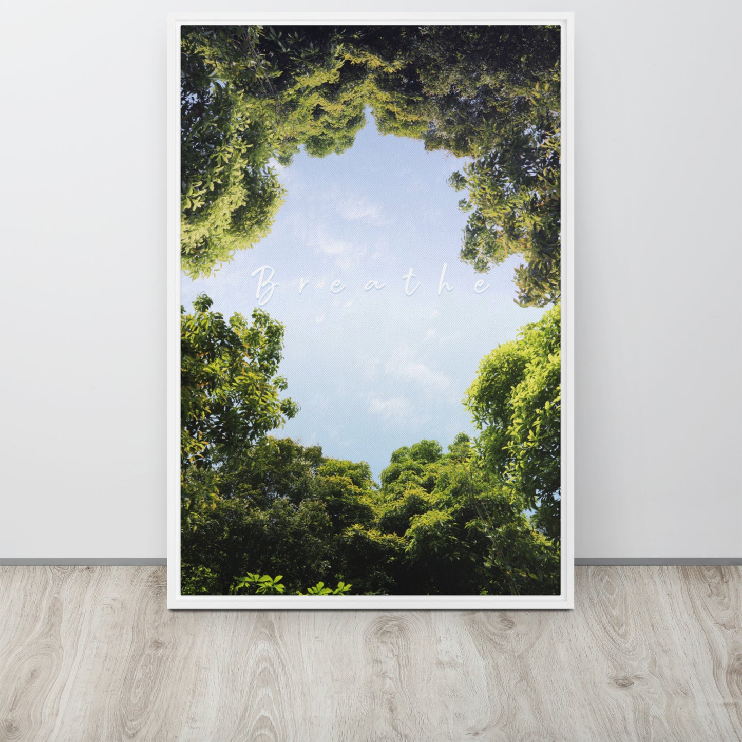 BREATHE. Framed canvas