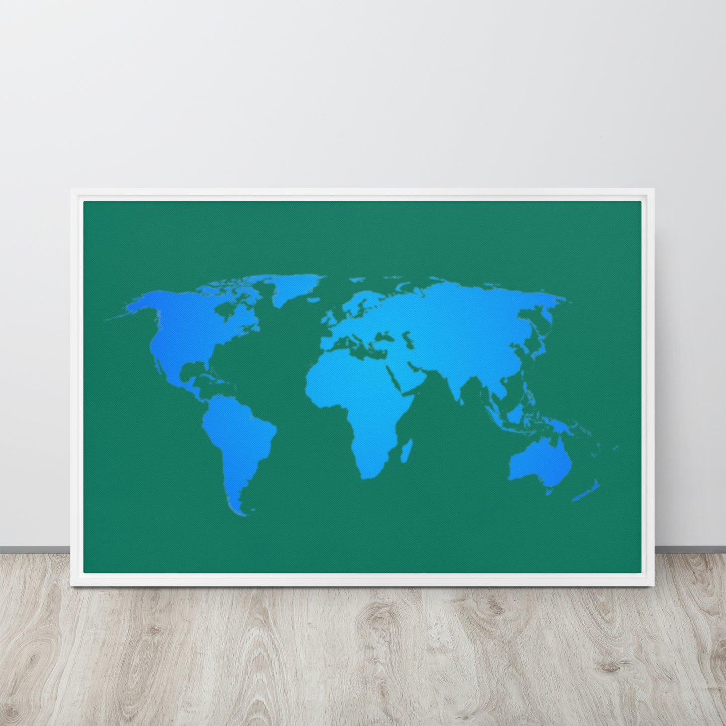 World Map, Framed canvas