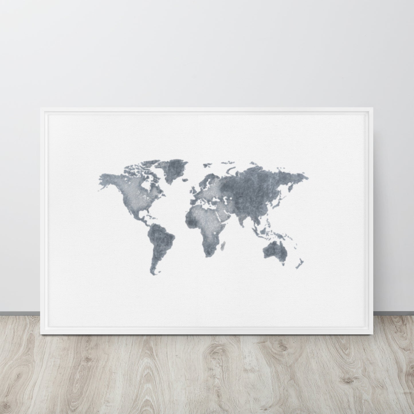 World Map (light) Framed canvas