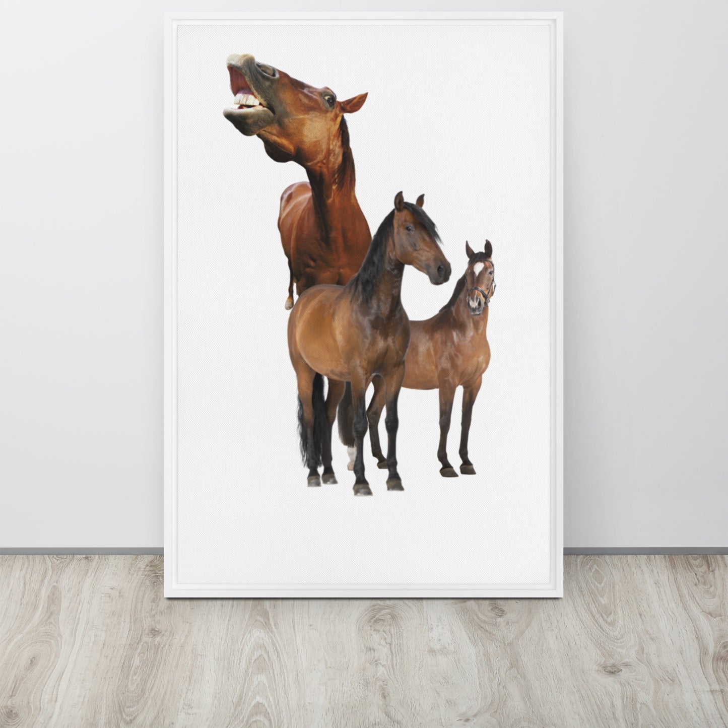 Horse Play. Framed canvas