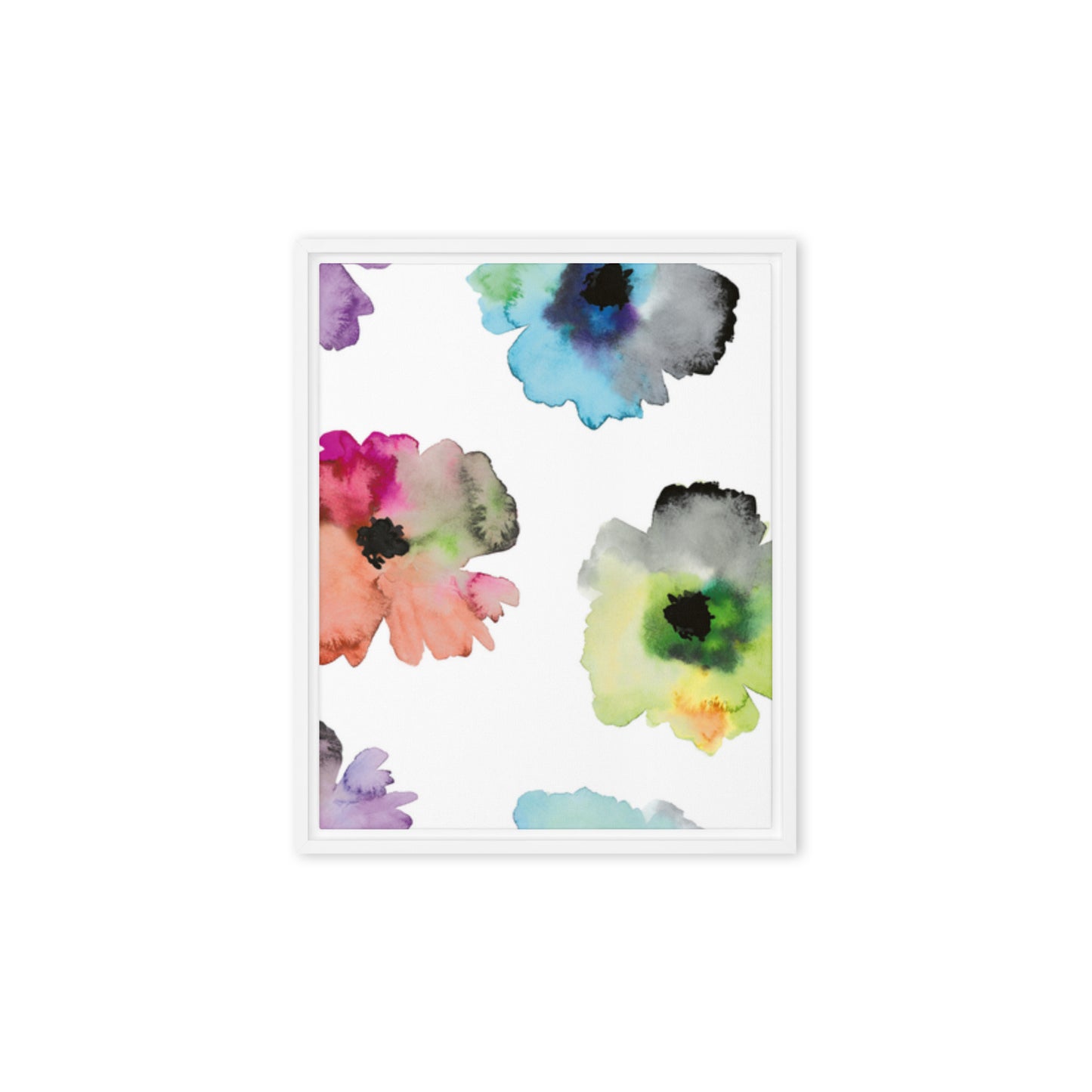 FLOWERS. Framed canvas