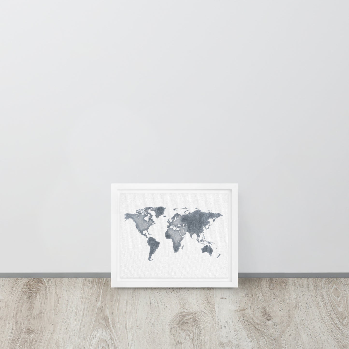 World Map (light) Framed canvas