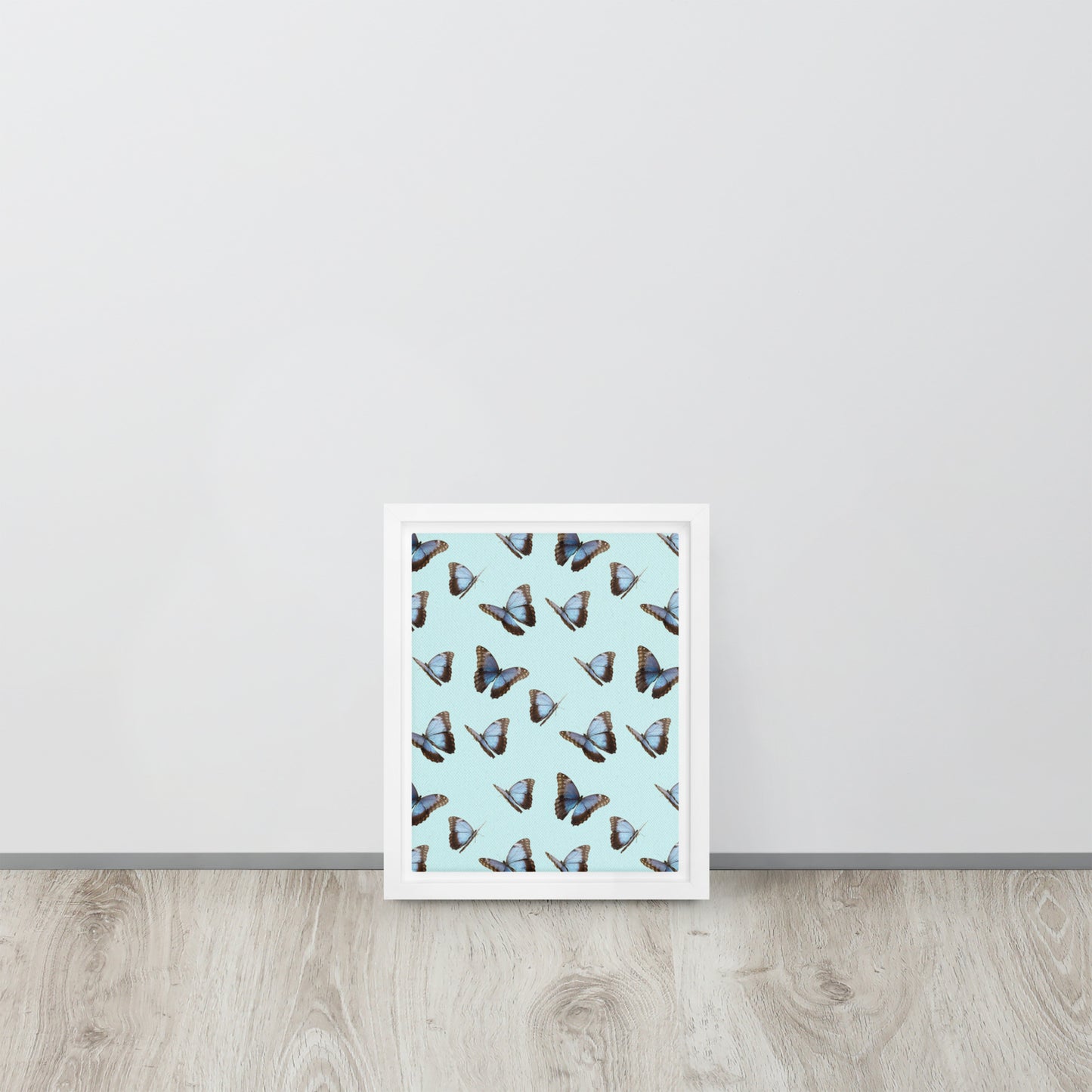 Blue Butterflies. Framed canvas