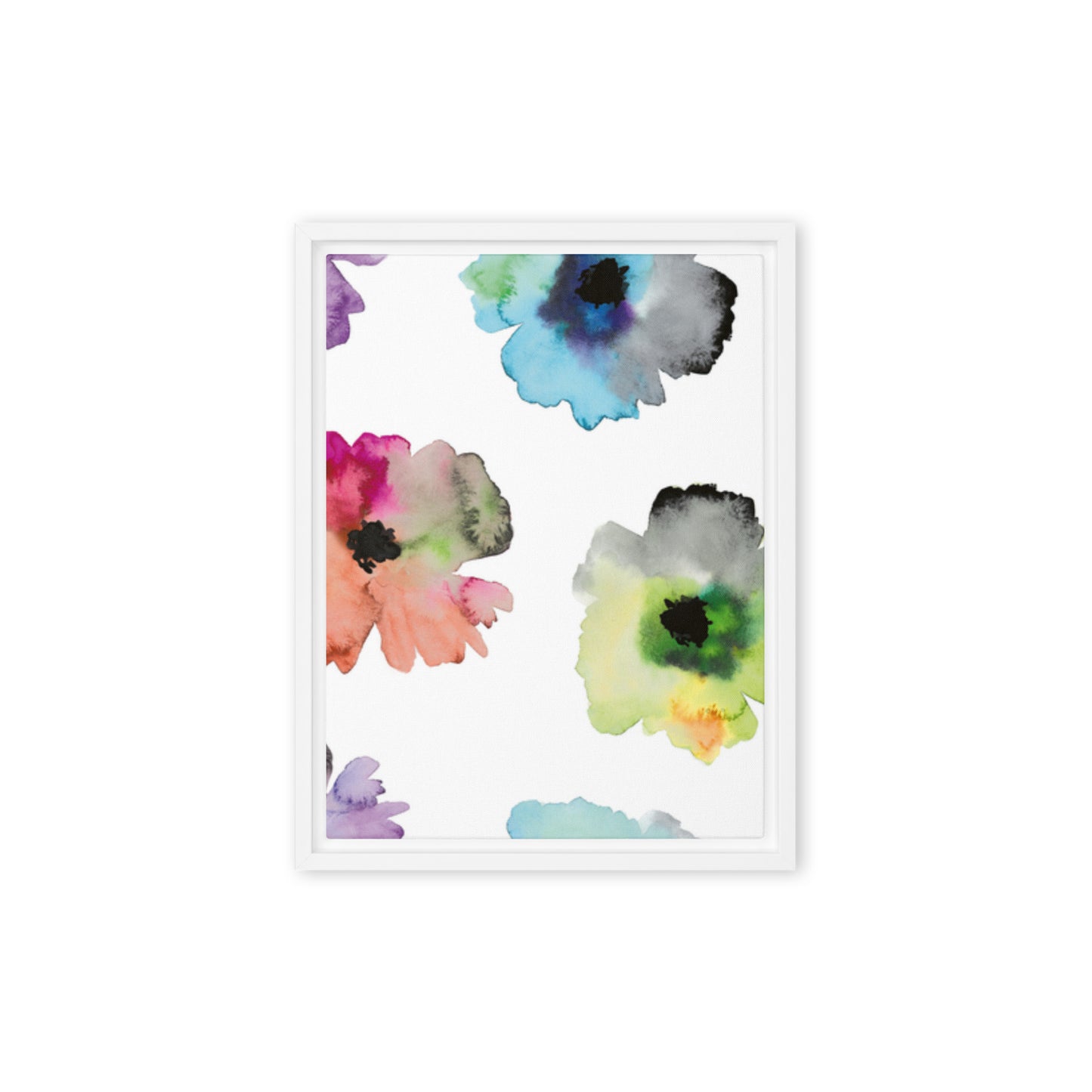 FLOWERS. Framed canvas