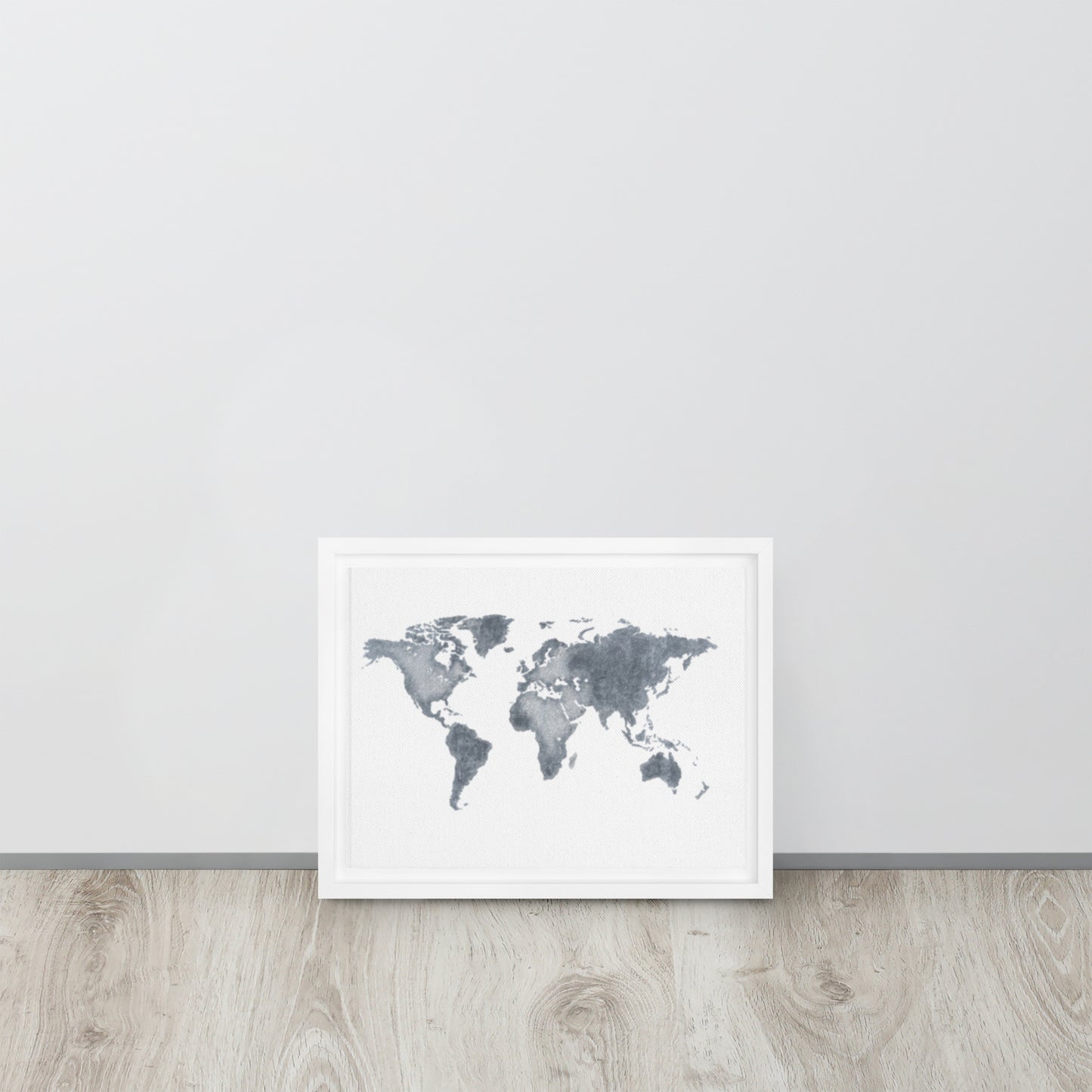 World Map (light) Framed canvas