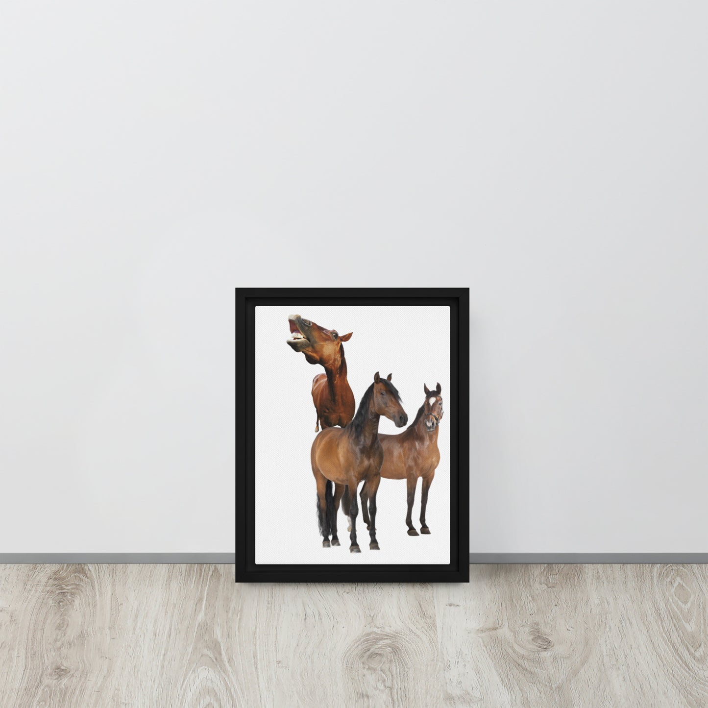 Horse Play. Framed canvas