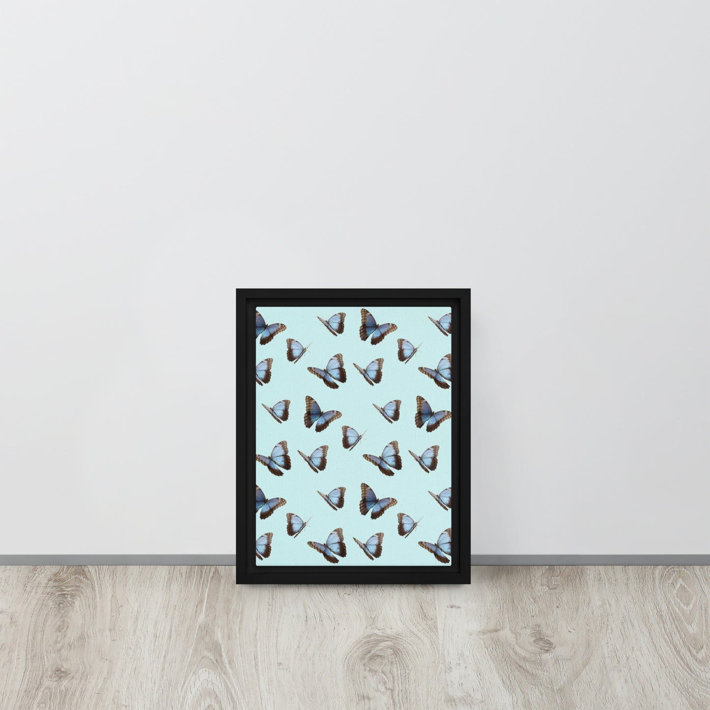 Blue Butterflies. Framed canvas